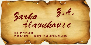 Žarko Alavuković vizit kartica